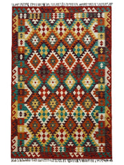 Afghani Maimana Kilim Wool Rug 4’3” x 6’7” Rugistan
