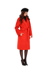 Chester Premium Wool Cashmere Coat in Sicily Red