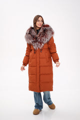 Genuine Silver Fox Fully Lined Hood Down Filled Coat Alaska® Outerwear Company