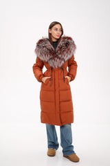 Genuine Silver Fox Fully Lined Hood Down Filled Coat Alaska® Outerwear Company