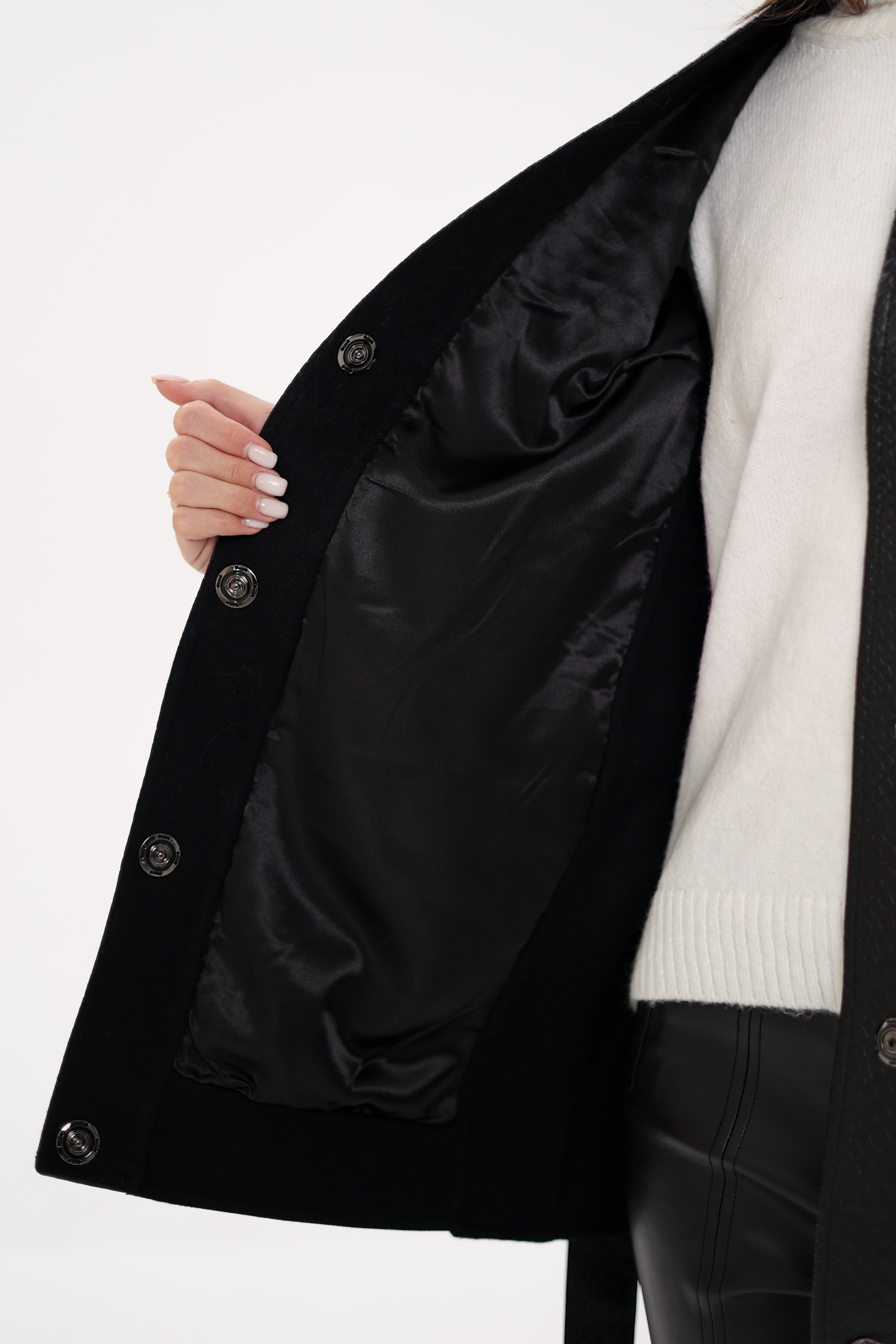 Genuine Mink Fur Leather Trim Wool Vest Alaska® Outerwear Company