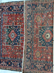 KARAJA Persian Antique Heriz Rug 4'9" x 6' Rugistan