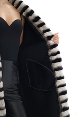 Genuine French Orylag Fur Italian Cashmere Wool Coat