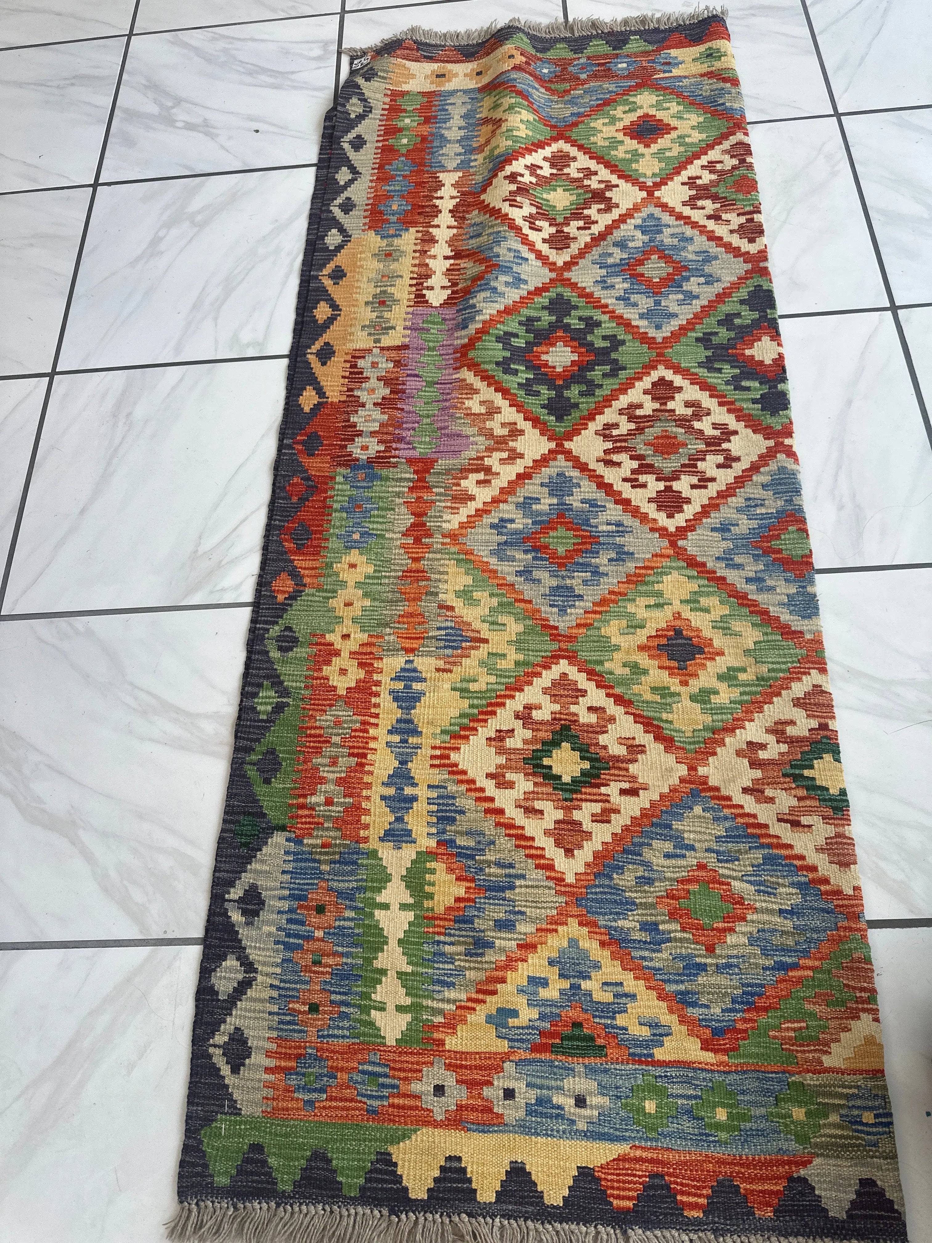 Handwoven Afghani Wool Kilim Rug 5’1” 7’4” Rugistan