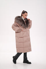 Rei Silver Fox Fully Lined Hood Down Coat in Blush Alaska® Outerwear Company