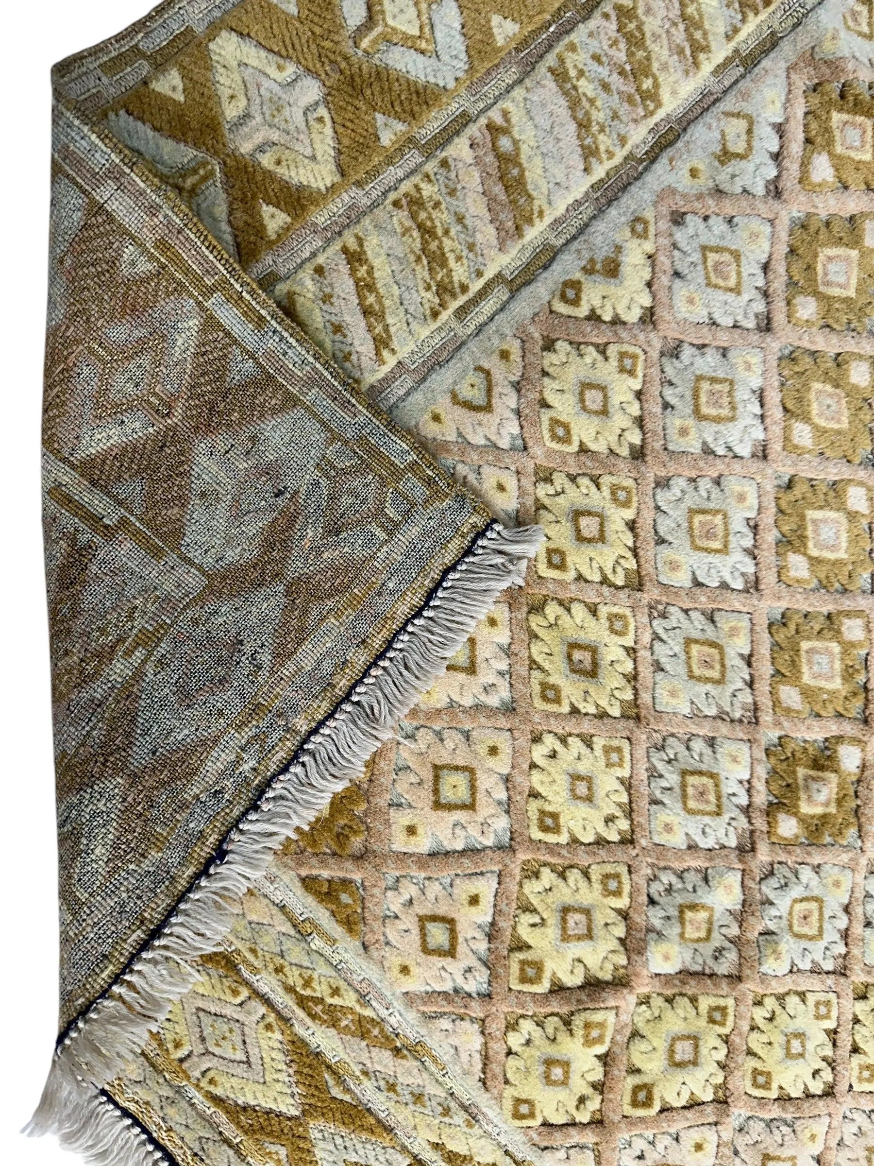 Hand-Knotted Afghani Nakhunak Wool Rug - 4' x 4'11" Rugistan