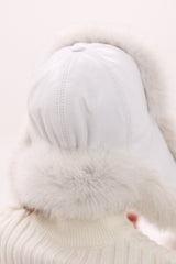 Genuine Arctic Fox Fur Genuine Leather Hat