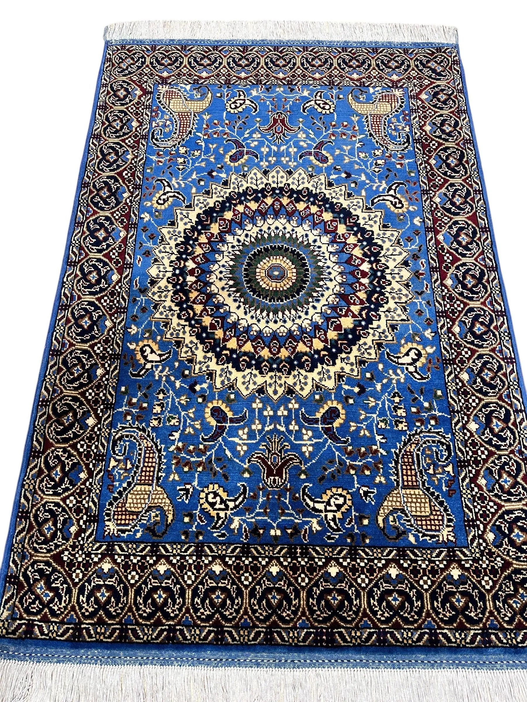 Hand-Knotted Parak Rug – Sky Blue, 40” x 60” | Afghan Wool Rug Rugistan