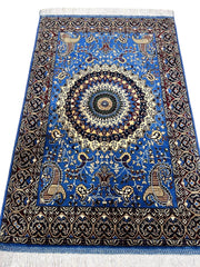 Hand-Knotted Parak Rug – Sky Blue, 40” x 60” | Afghan Wool Rug Rugistan
