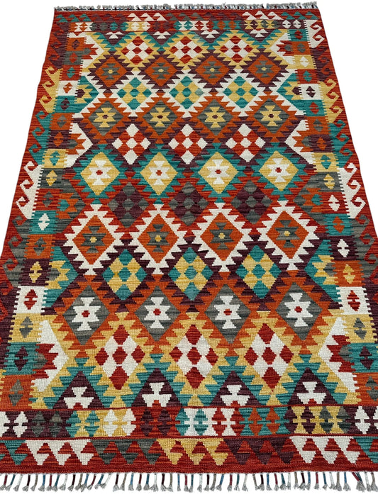 Afghani Maimana Kilim Wool Rug 4’3” x 6’7” Rugistan