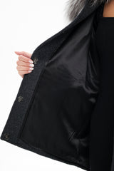 Genuine Silver Fox Fur Virgin Wool Coat Alaska® Outerwear Company
