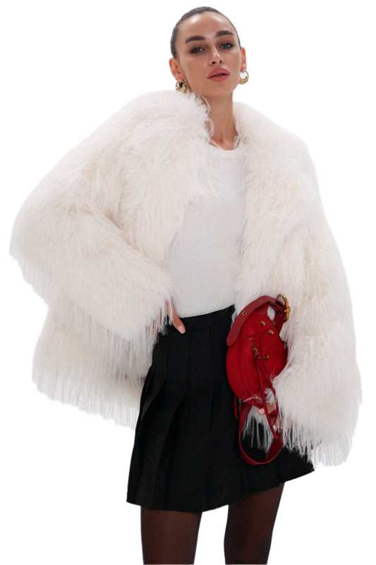 Faux Ostrich Luxe Wool Blend Coat Alaska® Outerwear Company