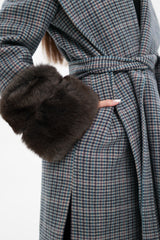 Genuine Polar Fox Fur Virgin Wool Wrap Coat Alaska® Outerwear Company