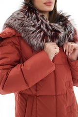 Genuine Silver Fox Fur Trim Down Coat Alaska® Outerwear Company