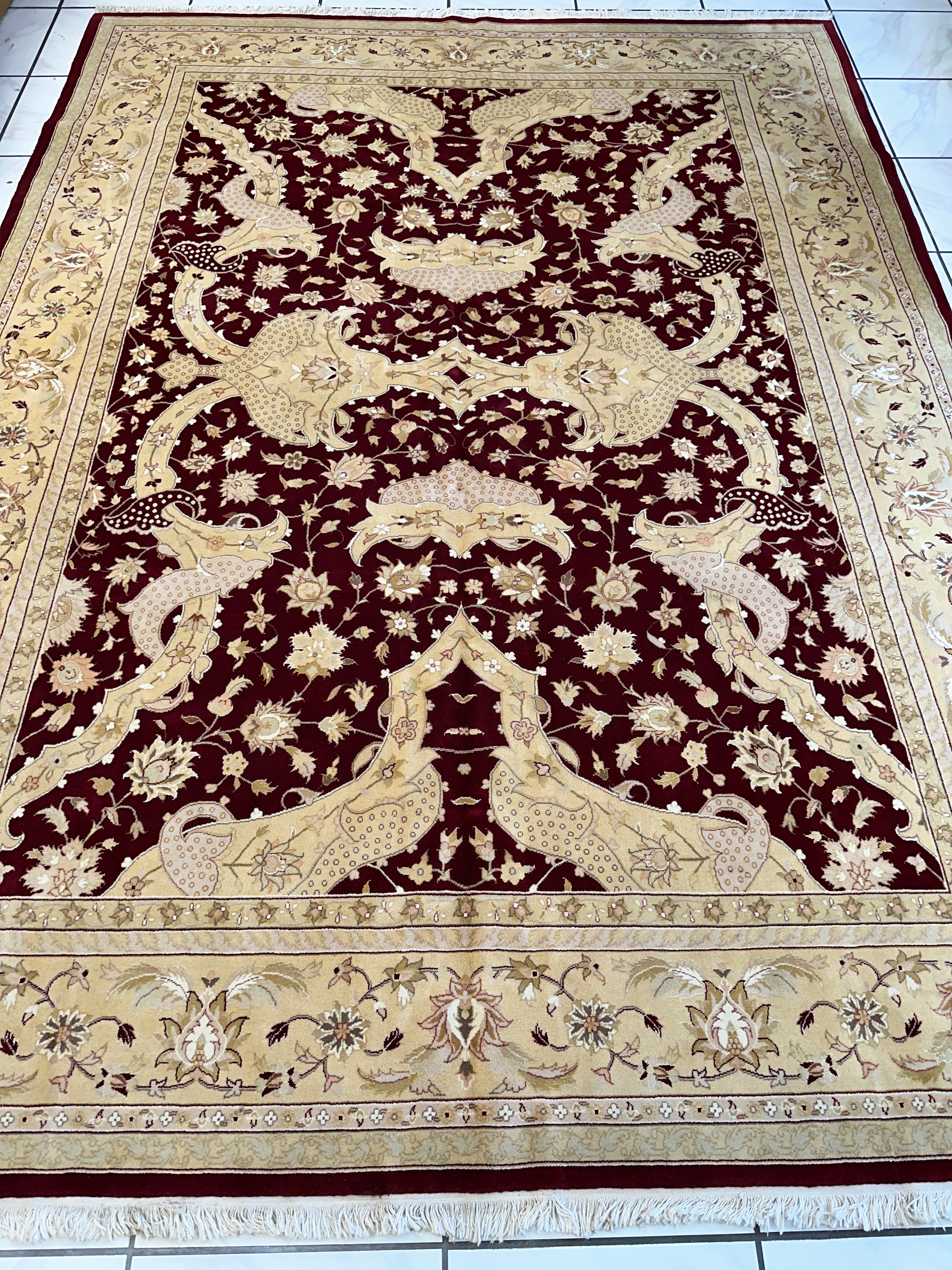 Hand-Knotted Pak-Ziegler Wool Rug – 8'7" x 11'7" – Traditional Design, Warm Earth Tones Rugistan