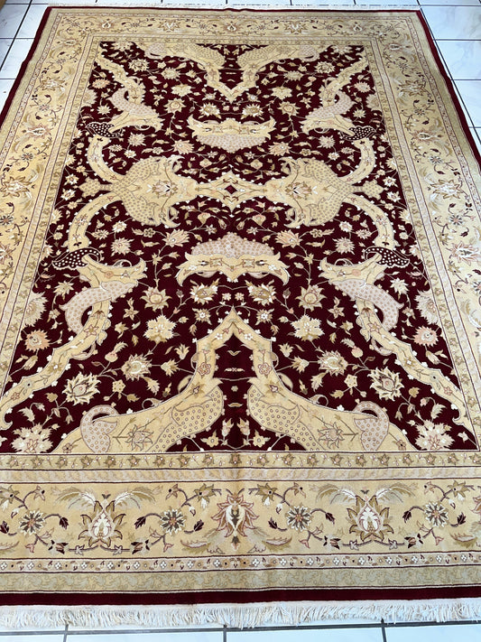 Hand-Knotted Pak-Ziegler Wool Rug – 8'7" x 11'7" – Traditional Design, Warm Earth Tones Rugistan