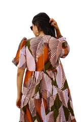 Striking Pink and Brown Bauchi Dress | Stylish Bauchi Fashion