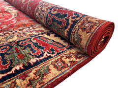 Hand-Knotted Afghani Bidjar Wool Rug – 9’x12’6” – Intricate Geometric & Floral Motifs Rugistan