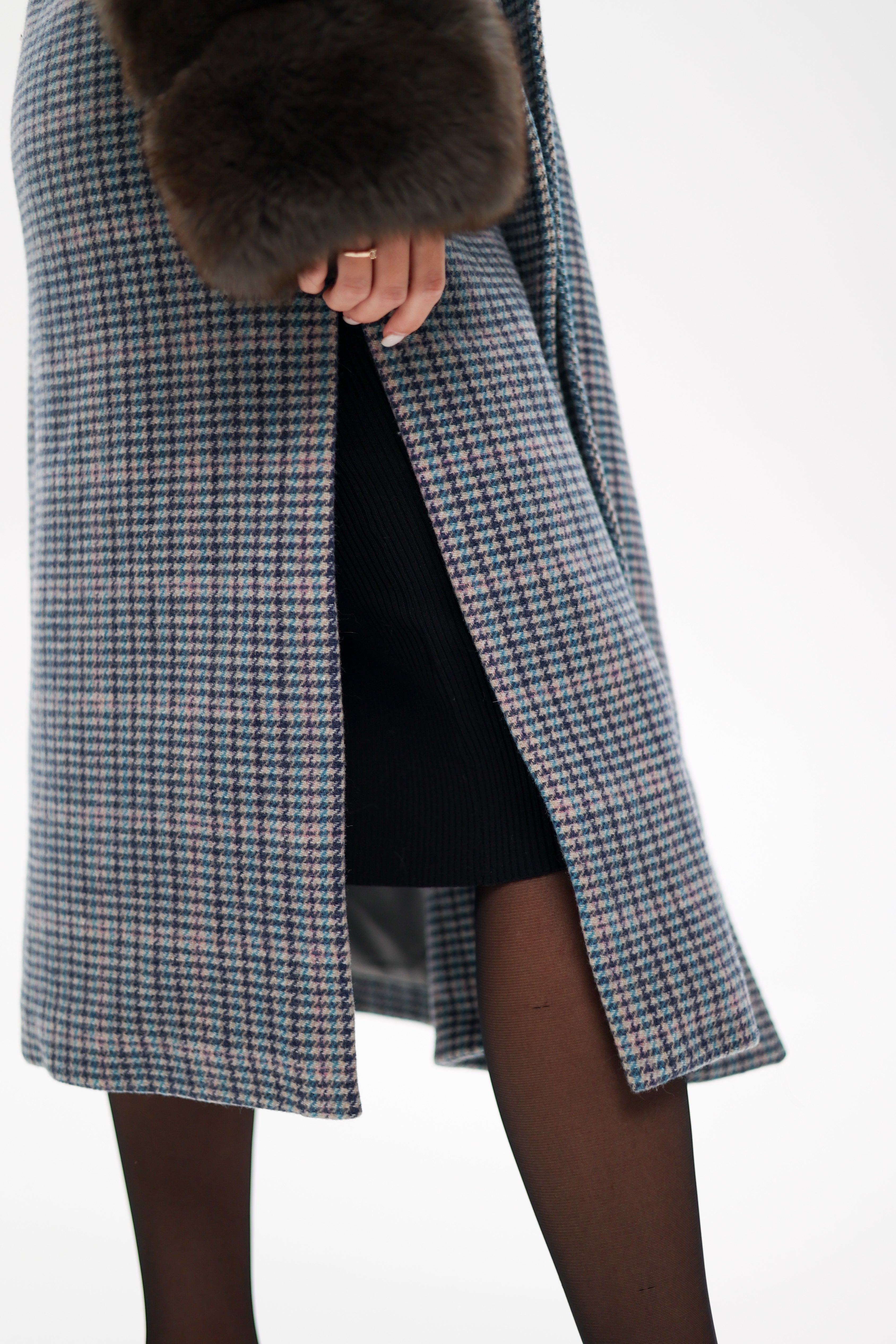 Genuine Polar Fox Fur Virgin Wool Wrap Coat Alaska® Outerwear Company