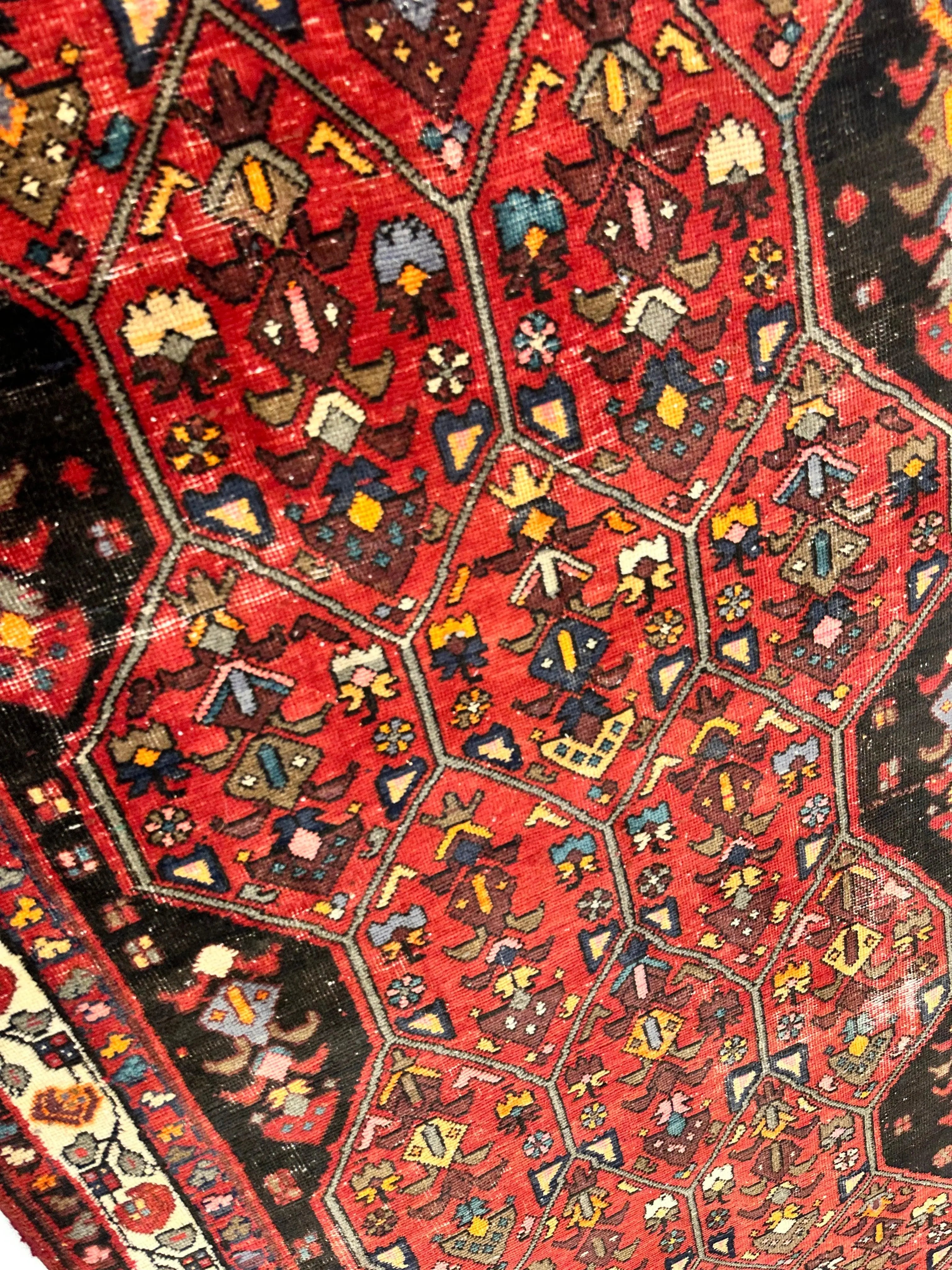 Vintage Persian Hosseinabad Runner Rug - 4’2” x 10’5” - Handwoven Wool, Circa 1950s Rugistan