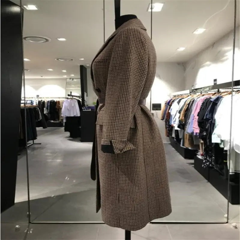 Plaid Wool Coat Family Shopolf