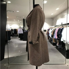 Plaid Wool Coat Family Shopolf