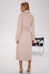 Camille Cashmere Blend Coat in Beige