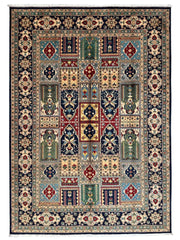 Hand-Knotted Afghani Bakhtiari Garden Rug | 6'9" x 9'10" Wool Area Rug Rugistan