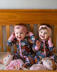 Navy wildflower bamboo zippy Keep the Littles Wild