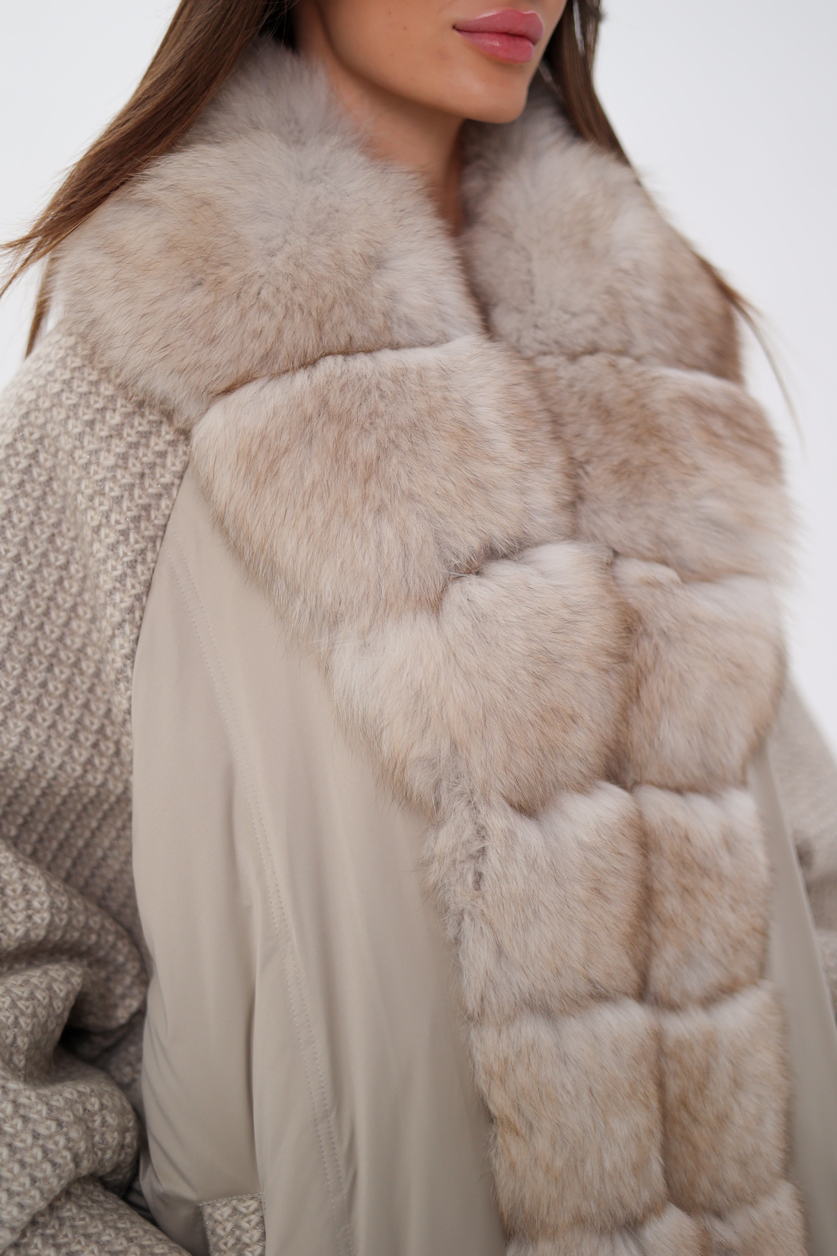 Genuine Polar Fox Boucle Down Coat Alaska® Outerwear Company