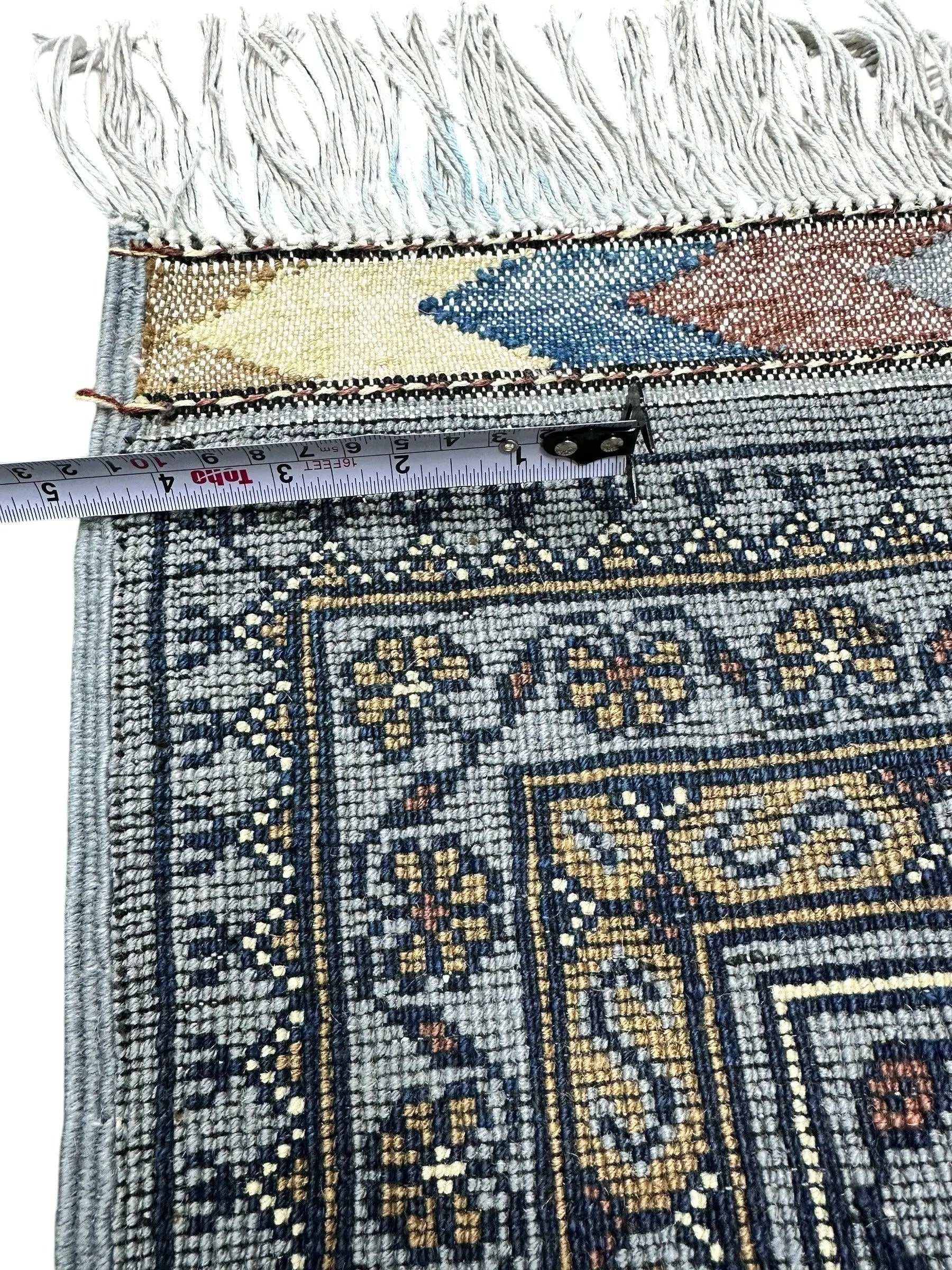 Hand-Knotted Zerkhaki Afghan Wool Area Rug – 6'11" x 10'3" | Elegant Grey-Toned Design Rugistan