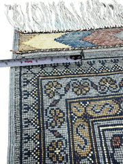 Hand-Knotted Zerkhaki Afghan Wool Area Rug – 6'11" x 10'3" | Elegant Grey-Toned Design Rugistan