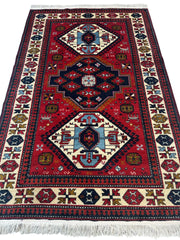 Armenian Yerevan Wool Rug – 4’6” x 6’11” – Hand-Knotted Geometric Design Rugistan