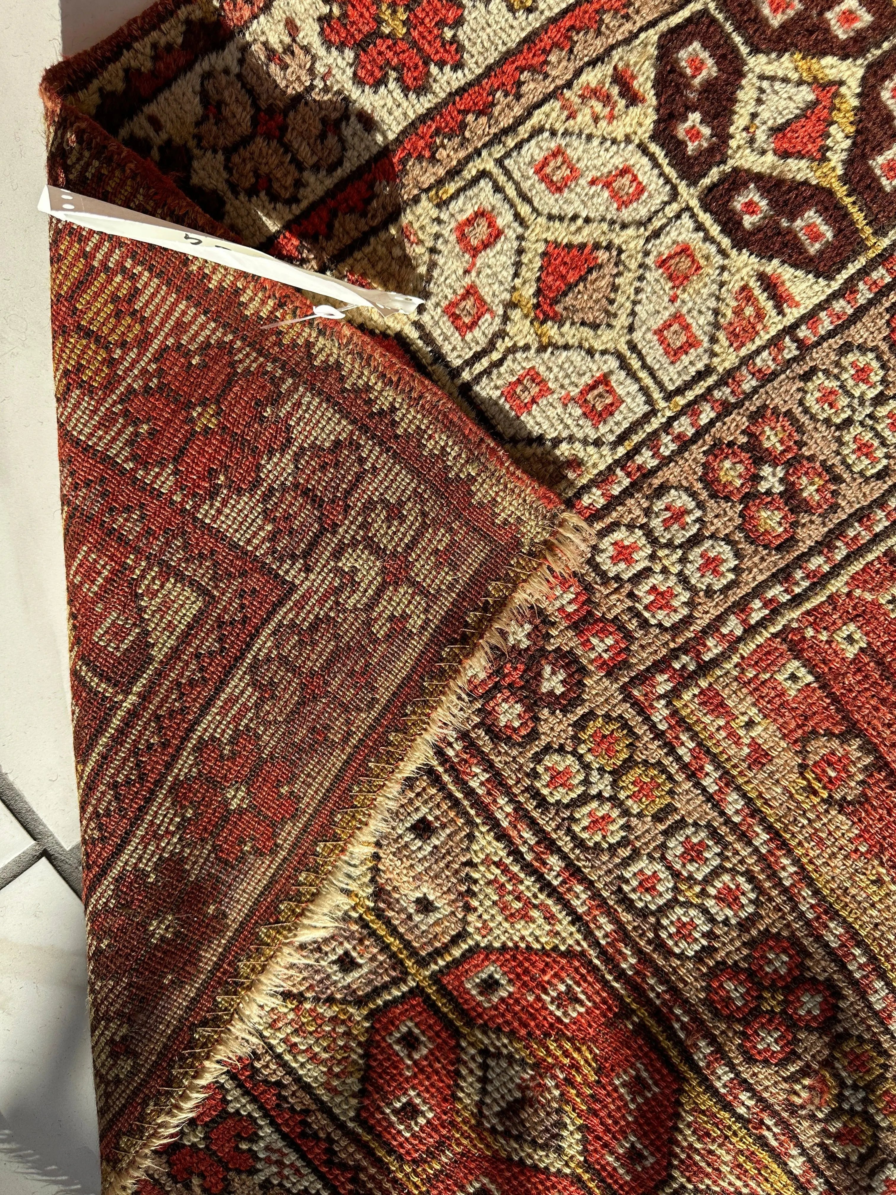 Antique Turkish Wool Distressed Prayer Rug 4’3” x 5’11” Rugistan