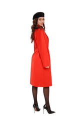 Chester Premium Wool Cashmere Coat in Sicily Red