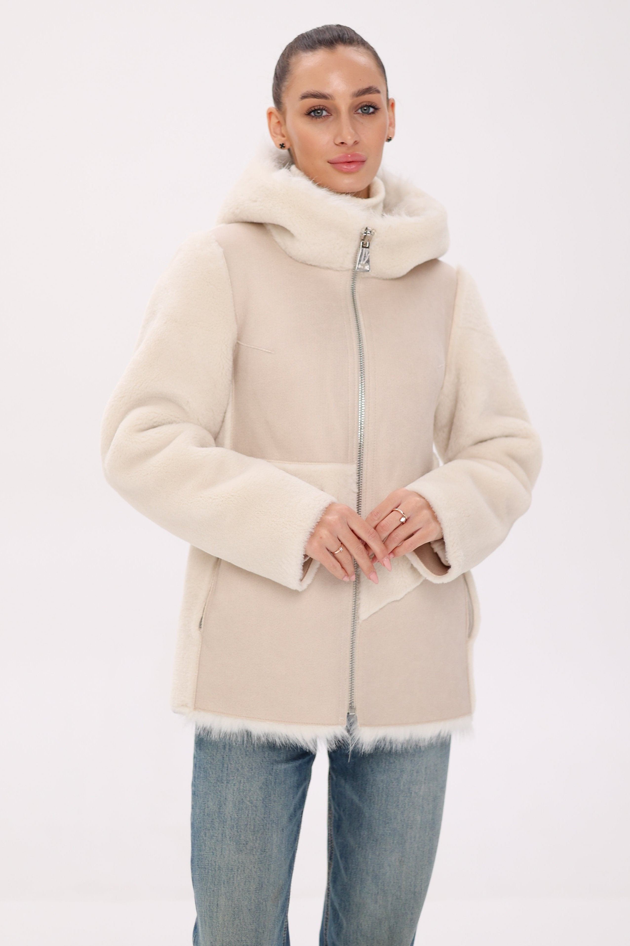 ⇆ Reversible Hooded Wool Blend Jacket Alaska® Outerwear Company