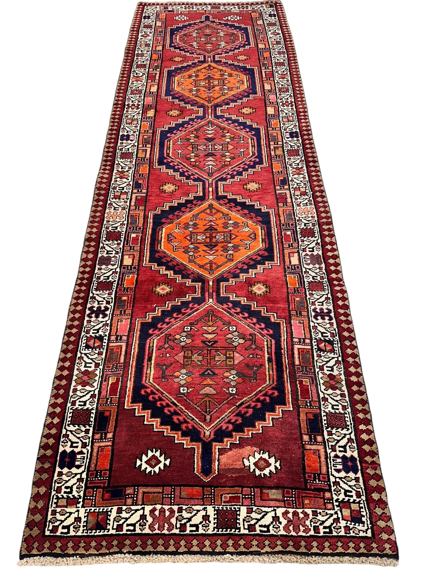 Vintage Persian Sarab Wool Runner Rug 3’4 x 10’7” Rugistan
