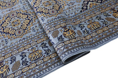 Hand-Knotted Zerkhaki Afghan Wool Area Rug – 6'11" x 10'3" | Elegant Grey-Toned Design Rugistan