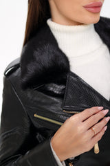 Genuine Mink Fur Embossed Leather Jacket Alaska® Outerwear Company