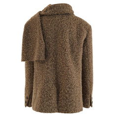Wool jacket with removable scarf collar