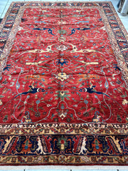 Hand-Knotted Afghani Bidjar Wool Rug – 9’x12’6” – Intricate Geometric & Floral Motifs Rugistan
