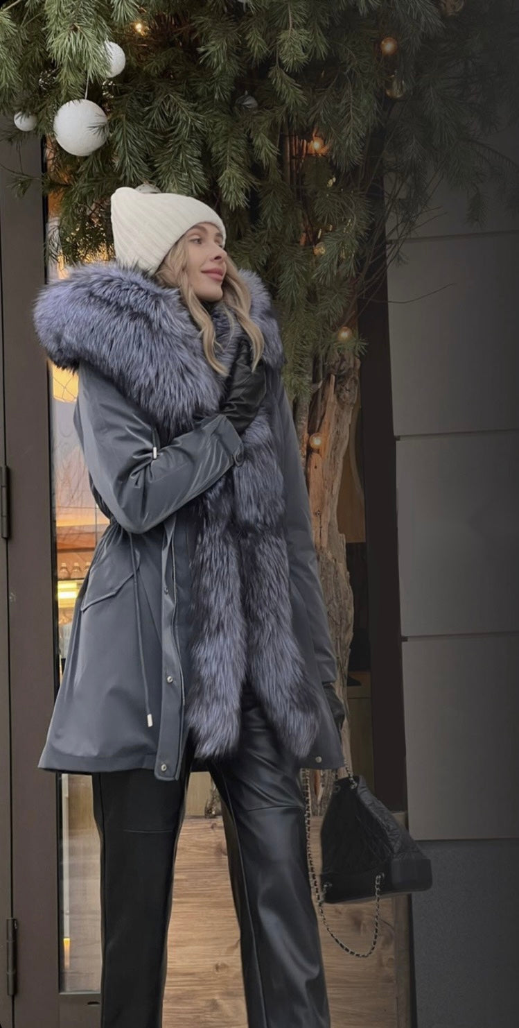 Genuine Silver Fox Fully Lined Hood Rabbit Insulated Parka Alaska® Outerwear Company