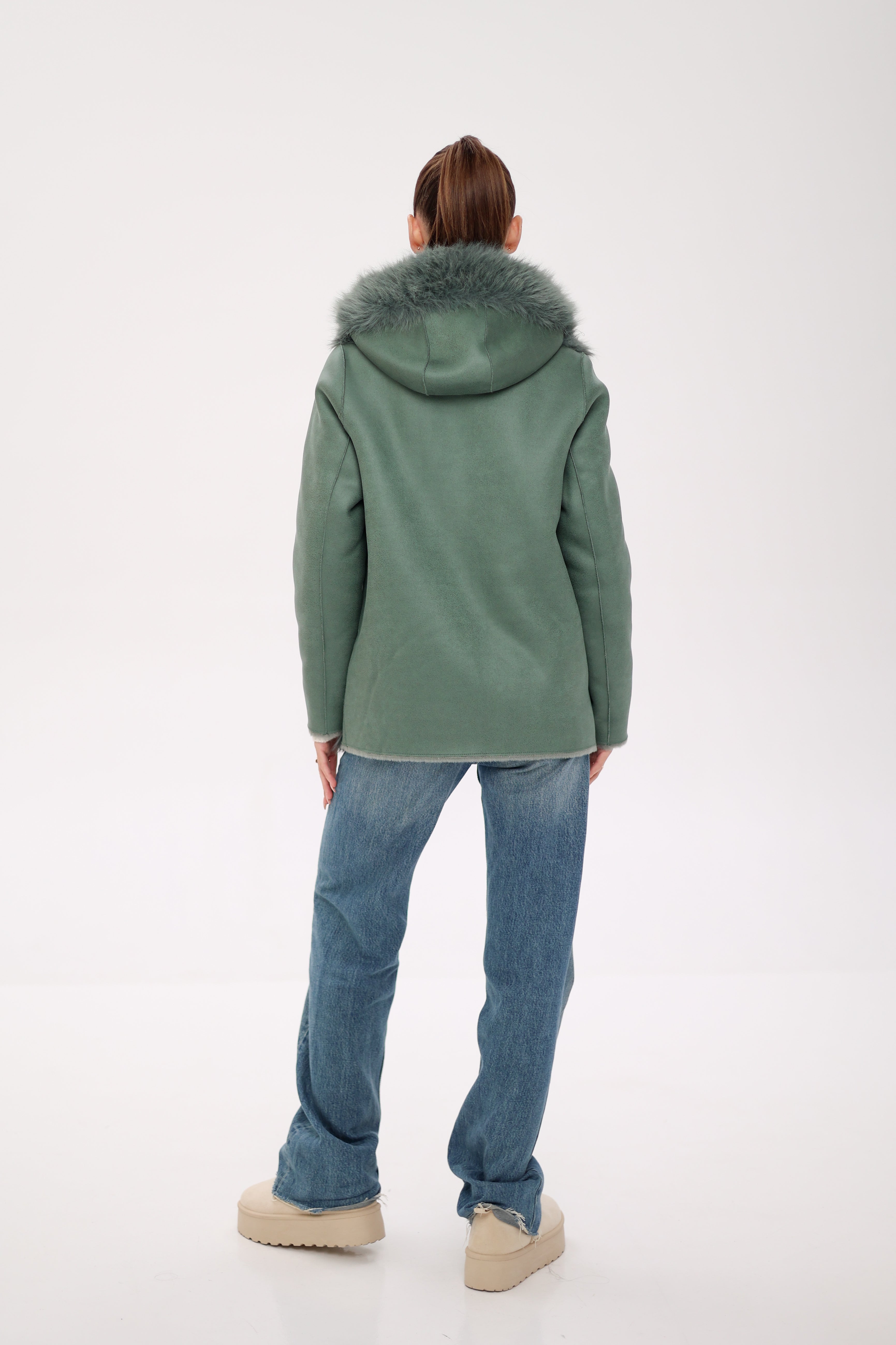 ⇆ Reversible Hooded Wool Blend Jacket Alaska® Outerwear Company