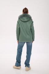⇆ Reversible Hooded Wool Blend Jacket Alaska® Outerwear Company