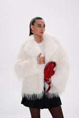 Faux Ostrich Luxe Wool Blend Coat Alaska® Outerwear Company