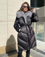 Amandine Genuine Silver Fox Down Parka Alaska® Outerwear Company