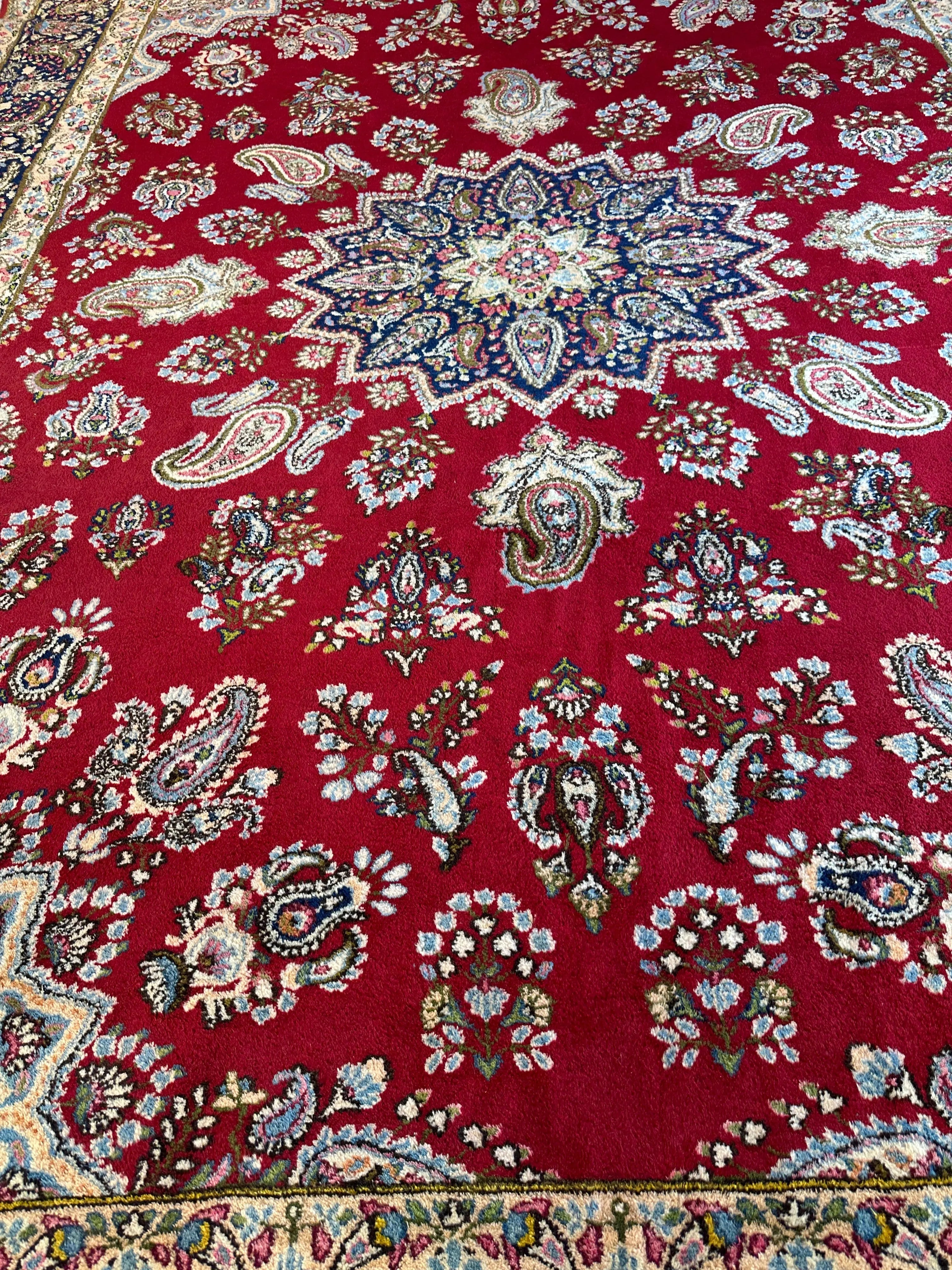 Vintage Kirman Persian Rug | 9’9” x 14’ | Thick Full-Pile Wool | Circa 1960 | K2029 Rugistan