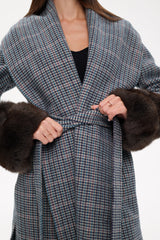 Genuine Polar Fox Fur Virgin Wool Wrap Coat Alaska® Outerwear Company