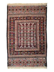 Hand-Woven Afghani Maliki Soumak Wool Kilim Rug - 4'2" x 6'6" Rugistan