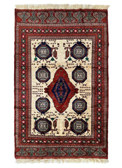 Hand-Knotted Afghani Kazak Wool Rug - 4'8" x 7'2" Rugistan